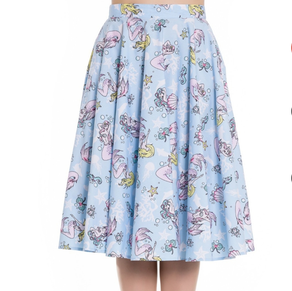 🆕HELL BUNNY ANDRINA MERMAID SEAHORSES 50's STYLE SKIRT